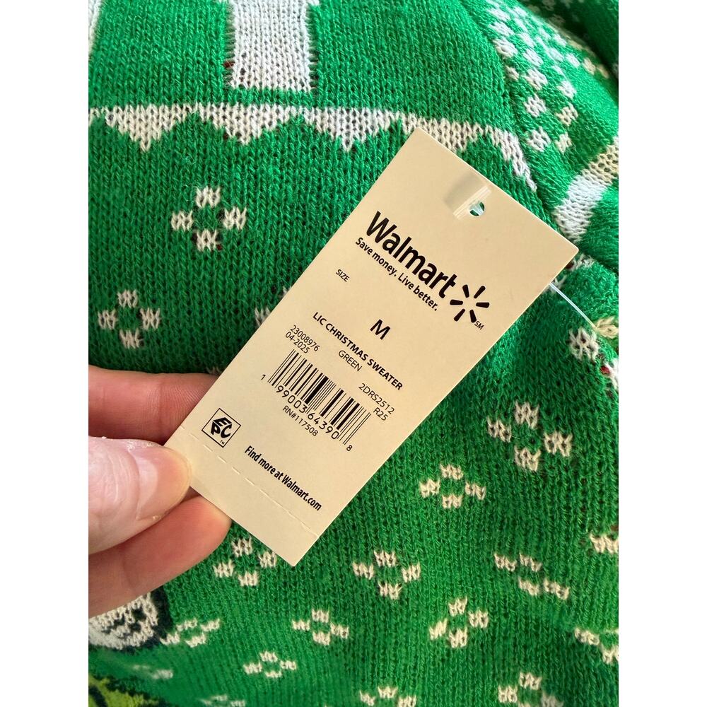 The Grinch Men’s Medium Christmas Sweater Naughty Green Ugly Christmas NWT - Picture 4 of 5